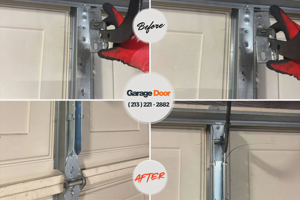 Before and after: garage door repair Central, TN